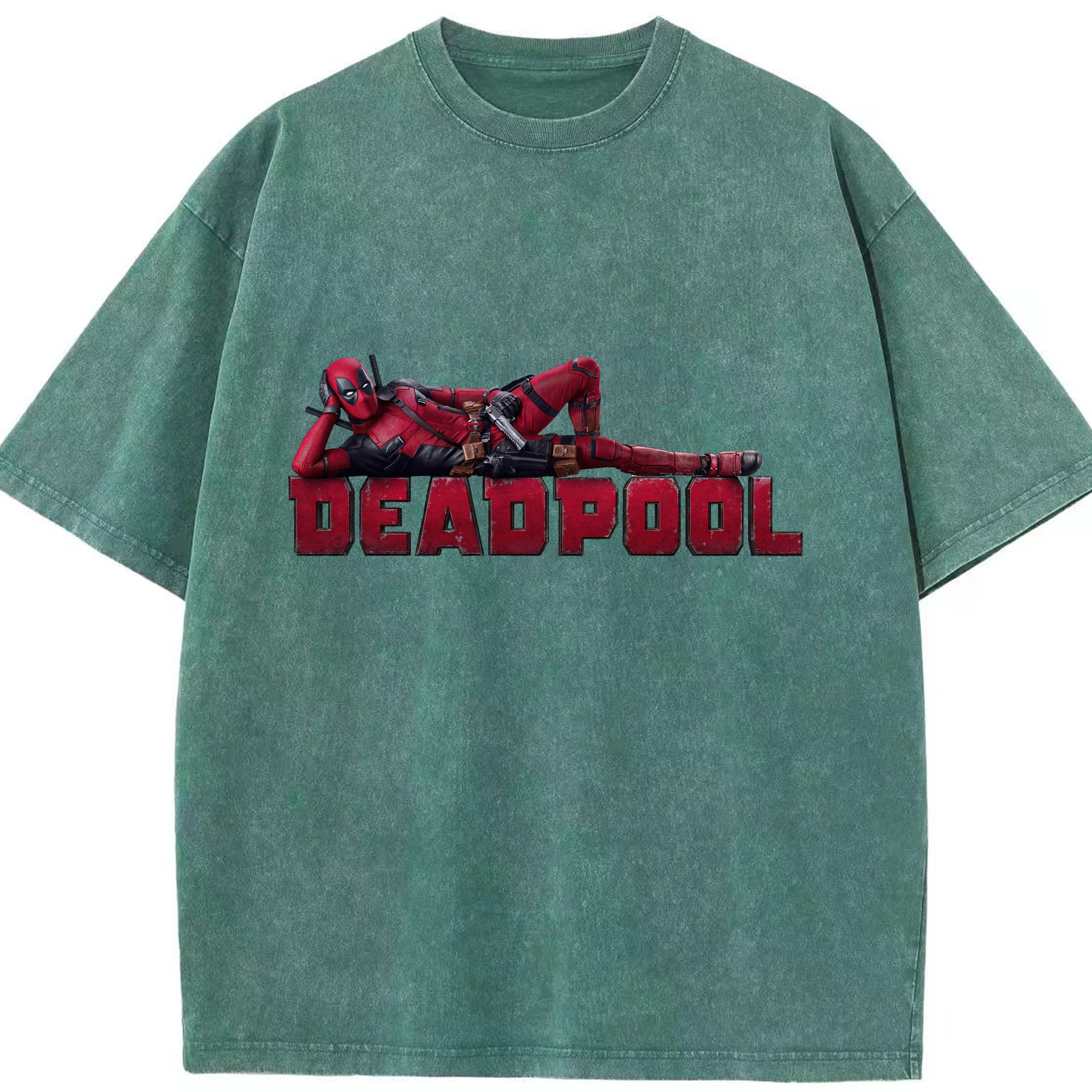 （画像用） Deadpool デッドプール 綿100% ヴィンテージ風 半袖Tシャツ（フロントプリント）